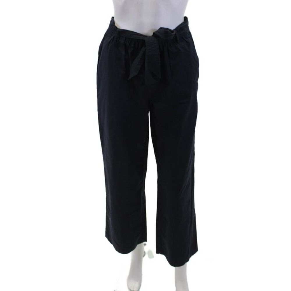 Sundays Women's Pull-On Belted Waist Straight Leg Pants Navy Blue Size XS